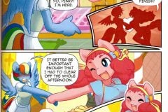 My little pony Futanari Comic. Pinkie Pie gives Rainbow Dash a muffin laced with poison joke causing her to grow a dick. Rainbow Dash promptly uses said penis on Pinkie Pie.