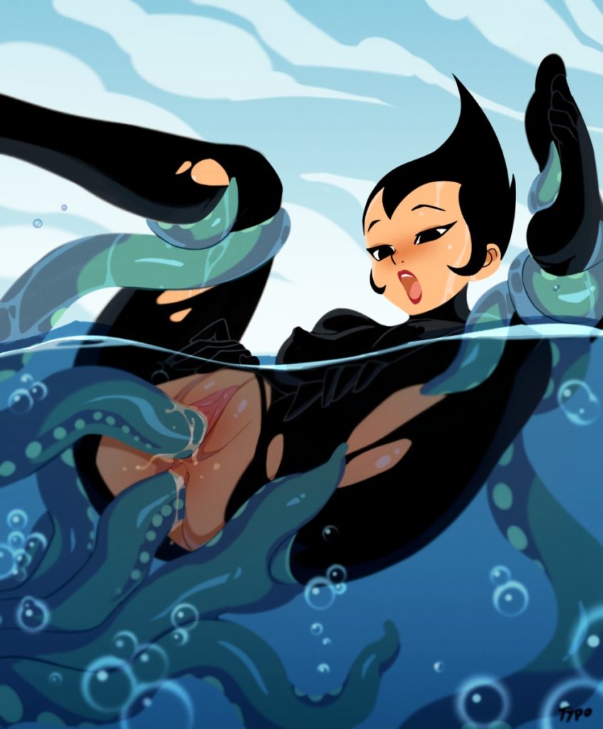 Ashi getting fucked by tentacles