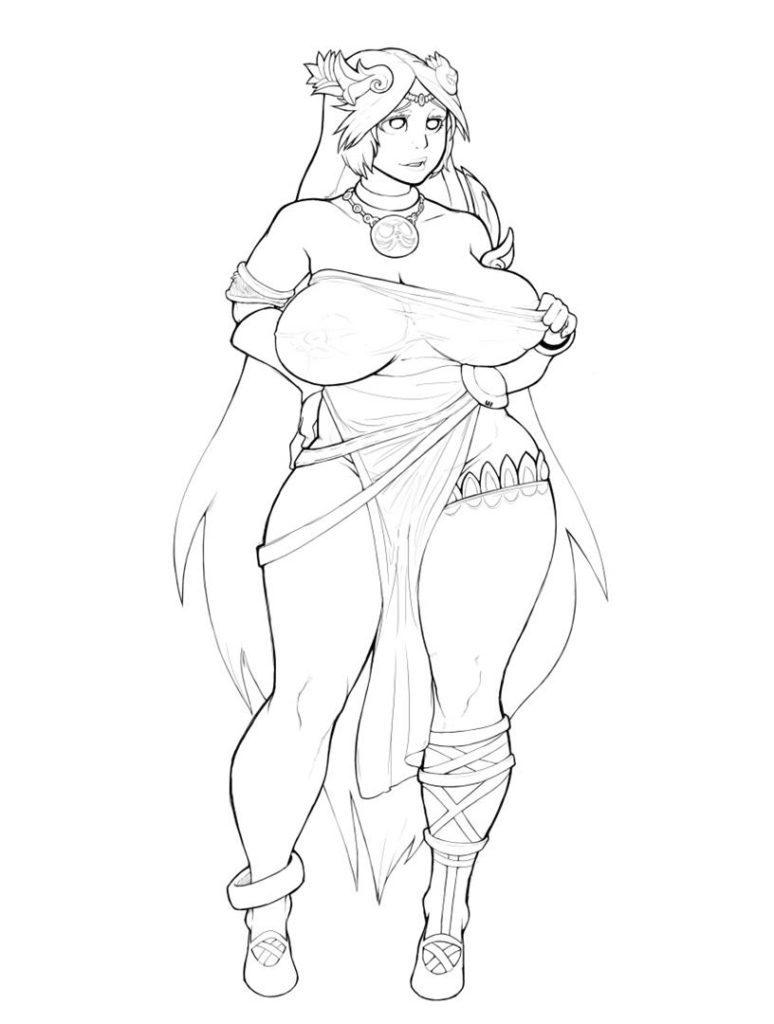 Palutena with thick things big hips and huge tits