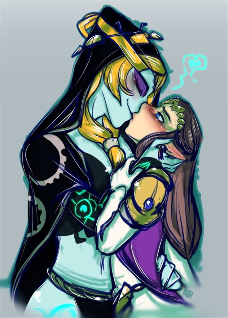 Midna kissing Zelda