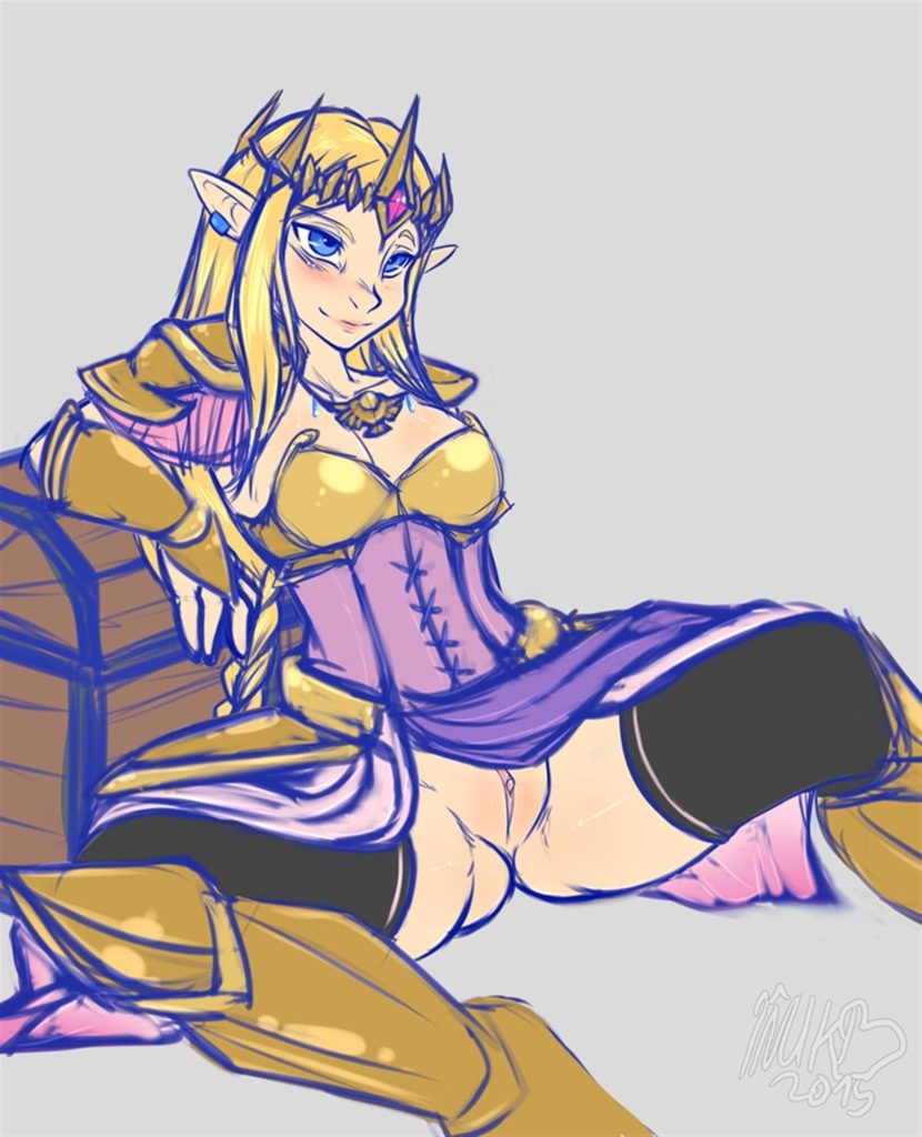 Zelda upskirt no panties blush