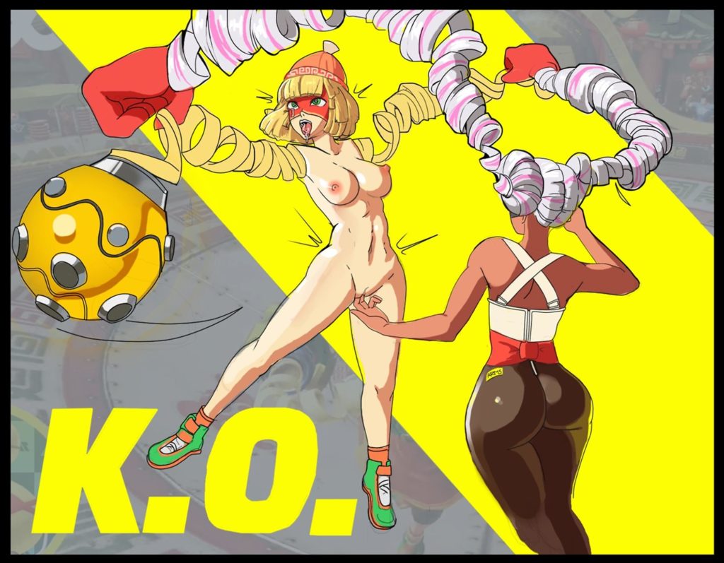 Twintelle holding Min Min with her ARMS and fingering her