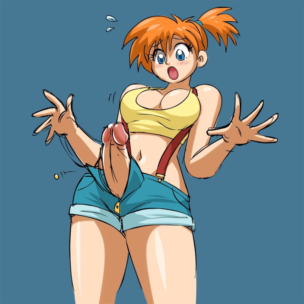Misty is surprised by her own dick