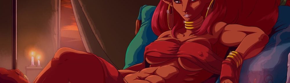Urbosa resting on a bed looking beautiful