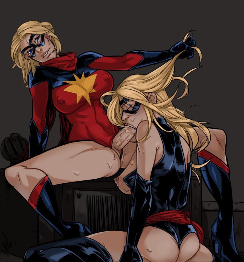 Moonstone getting a blowjob from Miss Marvel