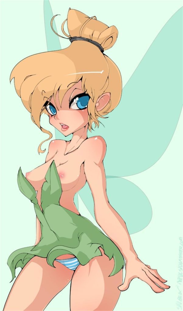 Tinkerbell the fairy in a skimpy dress