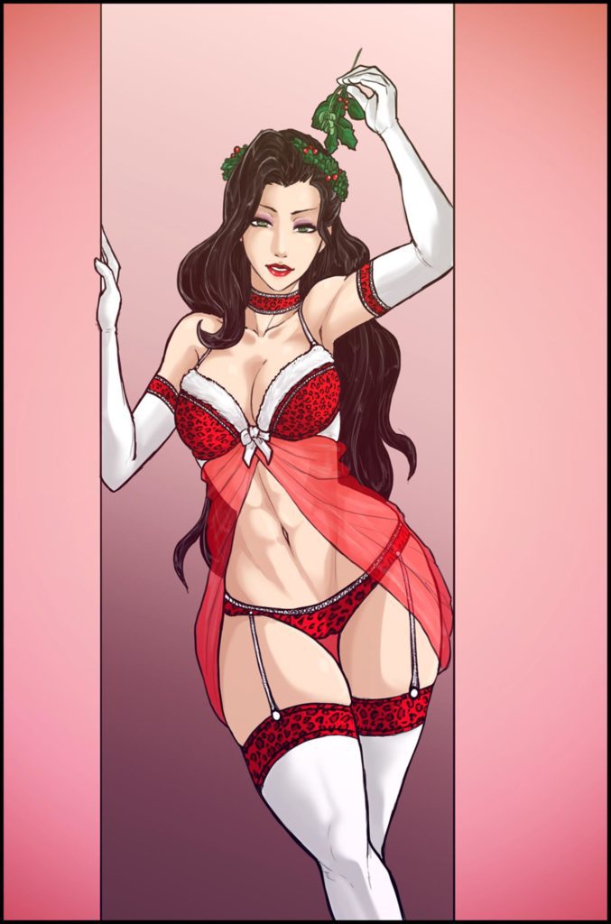 Asami in lingerie with abs