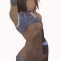Korra showing off her abs and dick
