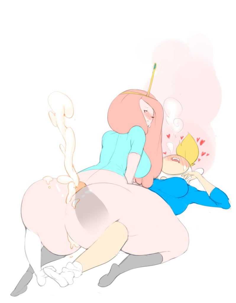 Princess Bubblegum riding Fionnas dick and she cums