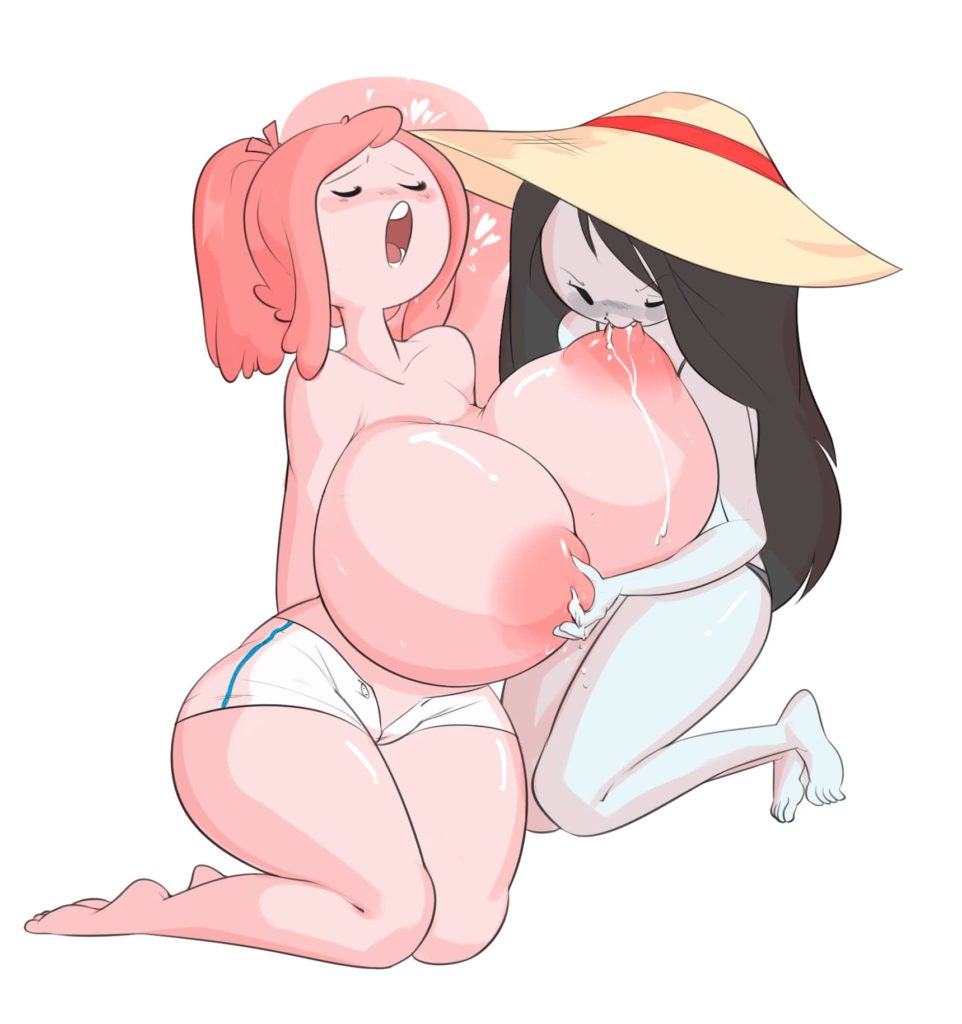 Marceline sucking on Princess Bubblegums huge tits