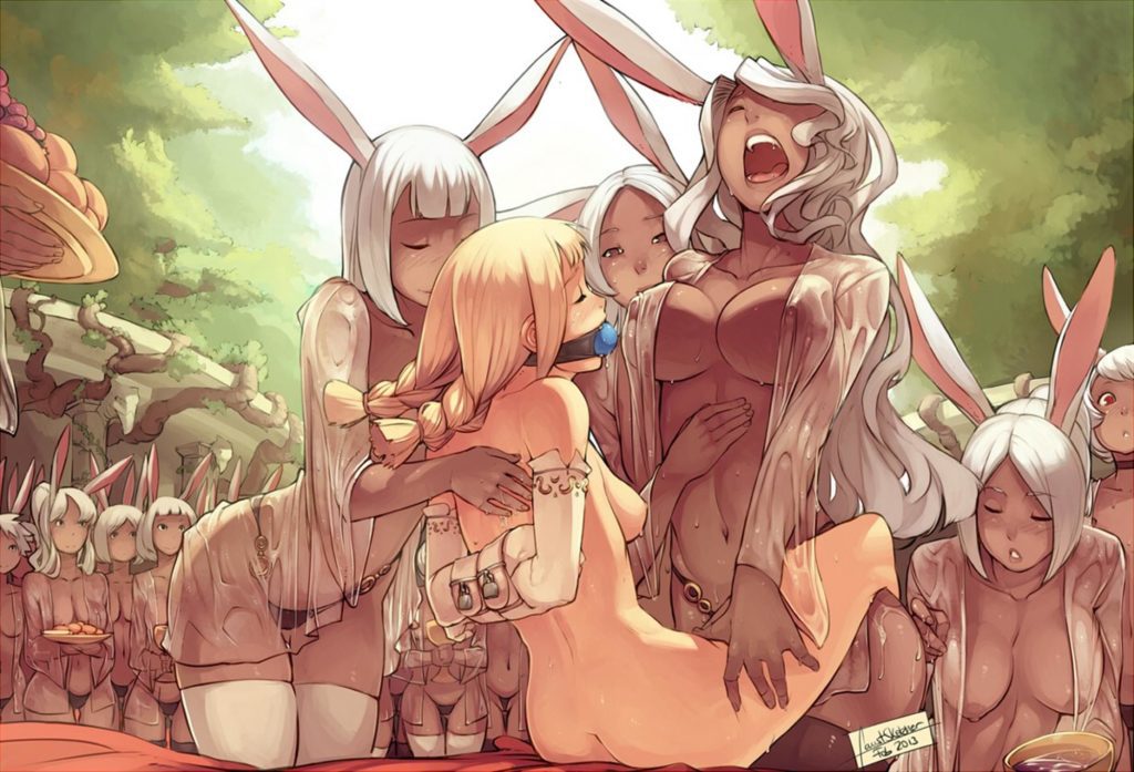 A big group of Viera taking turns with Penelo