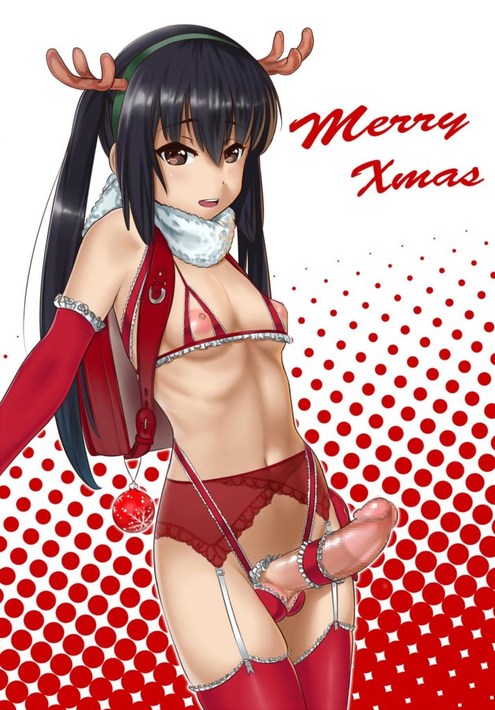 K-on futa girl in a reindeer outfit