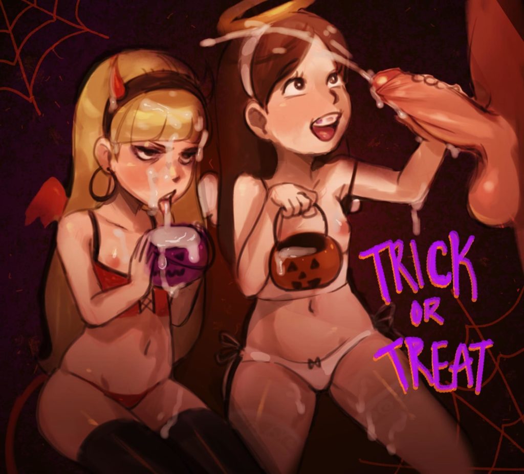 Mabel and Pacifica trick or treating for dick