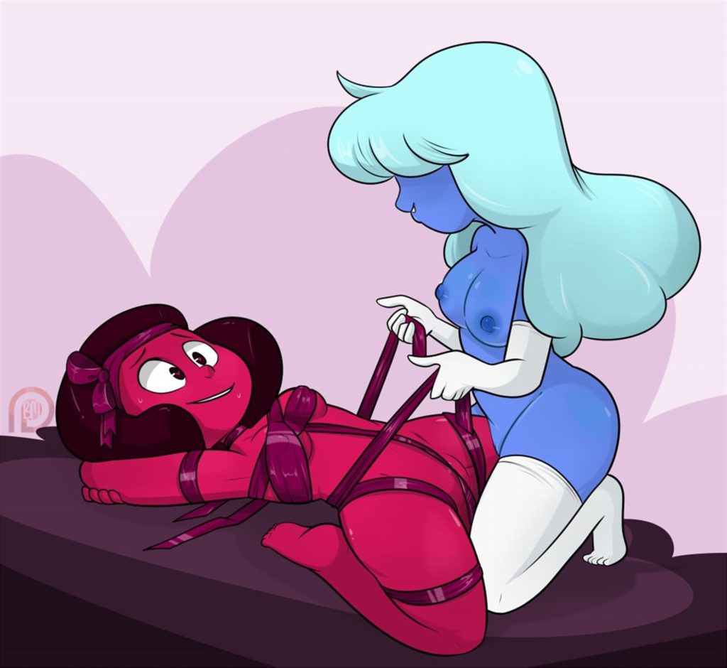 Sapphire trying bondage with ruby