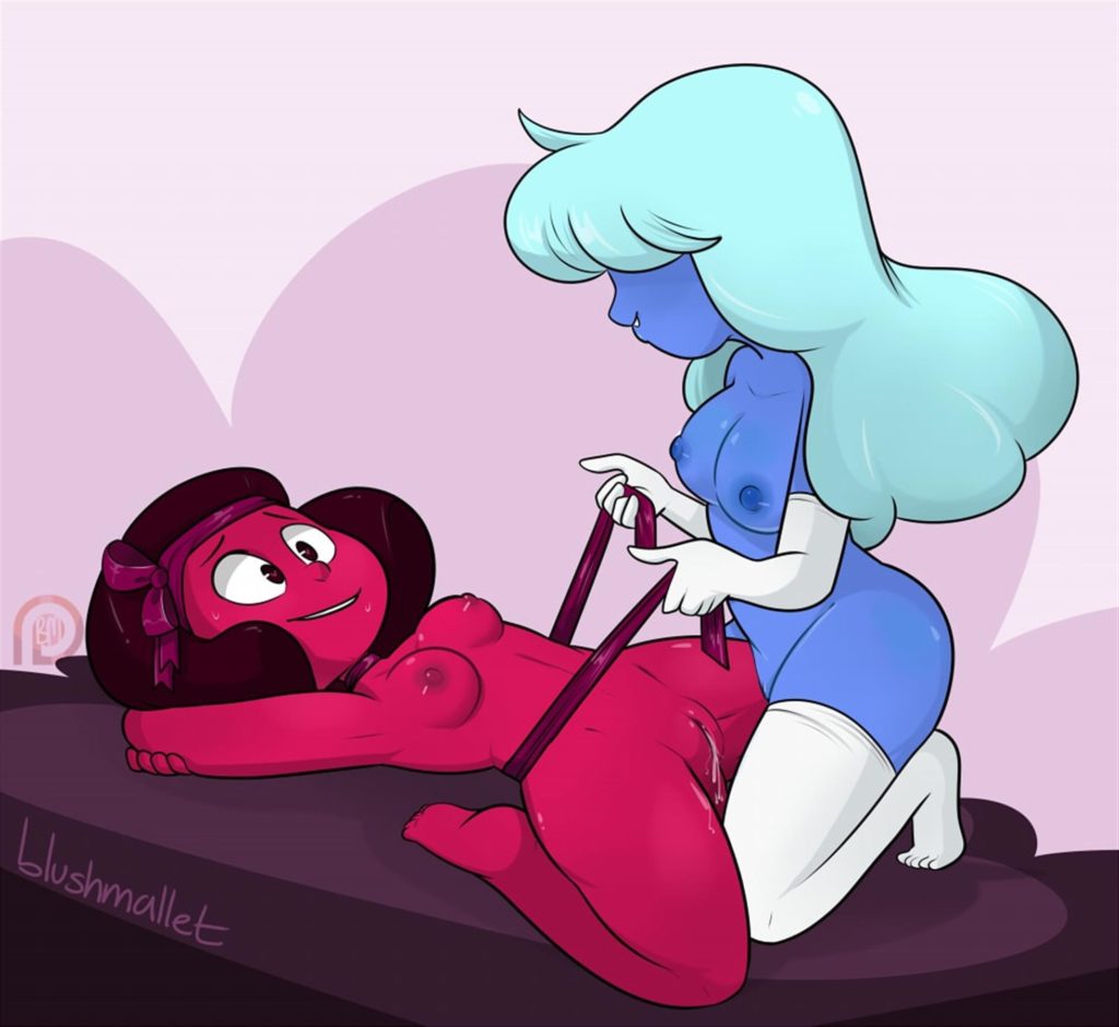 Sapphire trying bondage with ruby