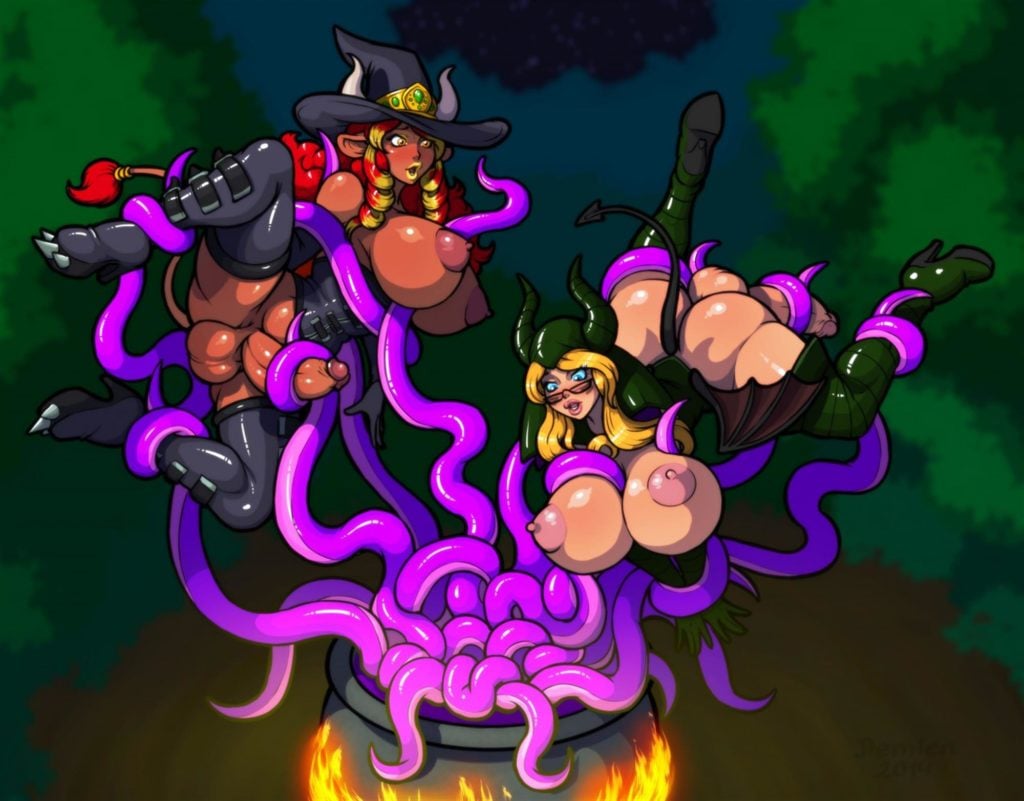 Excellia and friend getting tentacled