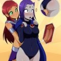 Futa Starfire accidentally puts it in Ravens butt