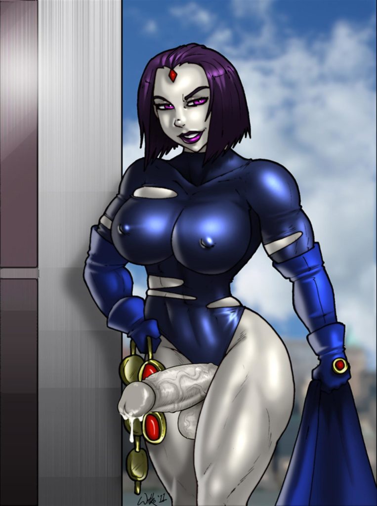 Futa Raven with muscular thighs