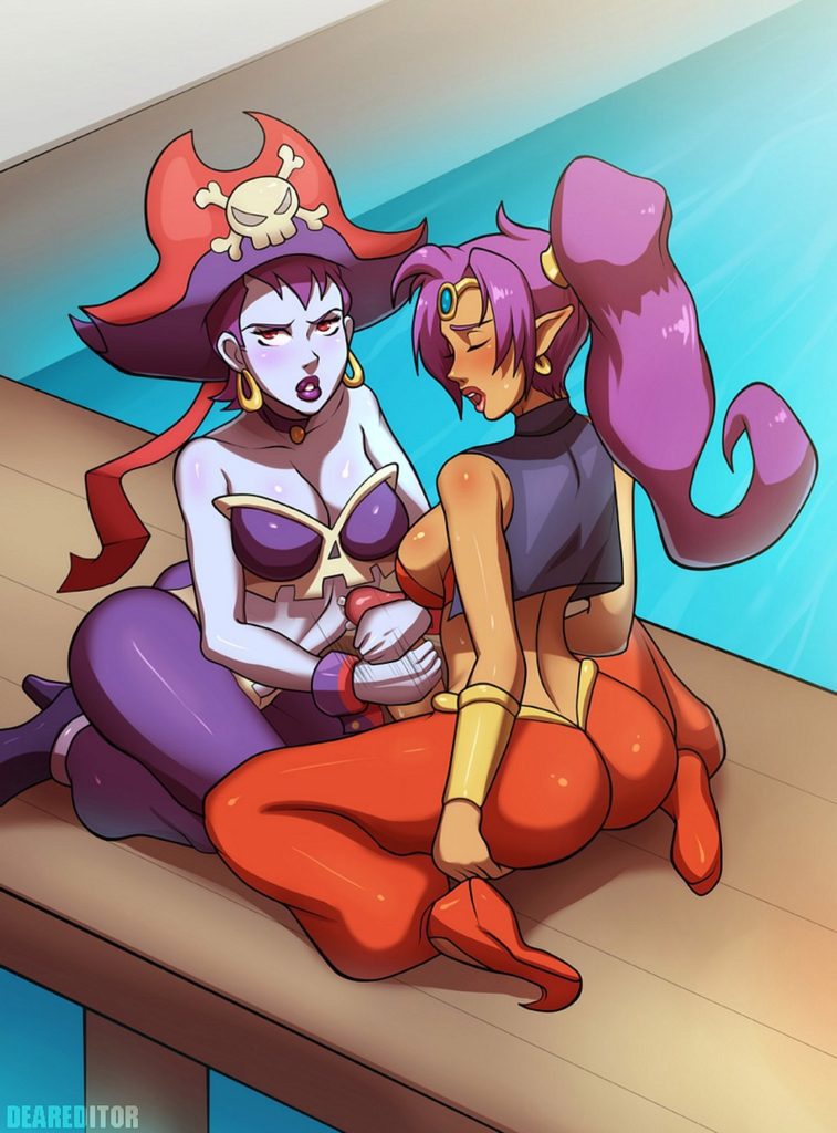 Shantae the futanari genie being jerked off by Risky Boots