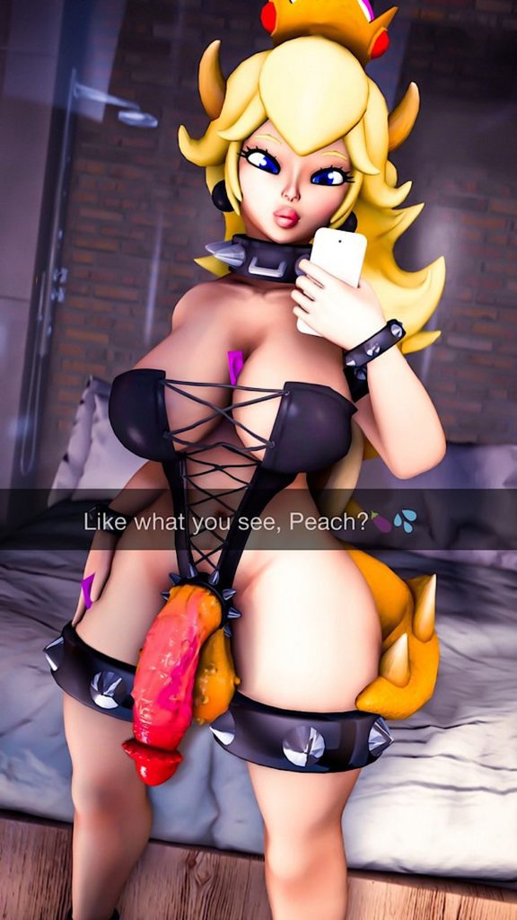 Wide hipped thick thighs futa Bowsette 3d hentai