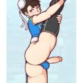 Futa Chun-Li stretching her legs. Street Fighter hentai