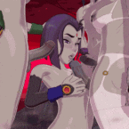 Skuddbutt - Raven surrounded by the futa cocks of her clones teen titans hentai