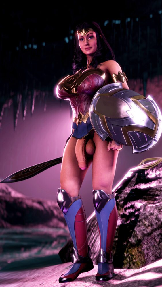 Blackjr - Futanari Wonder Woman Powergirl injustice 2 rule34 1