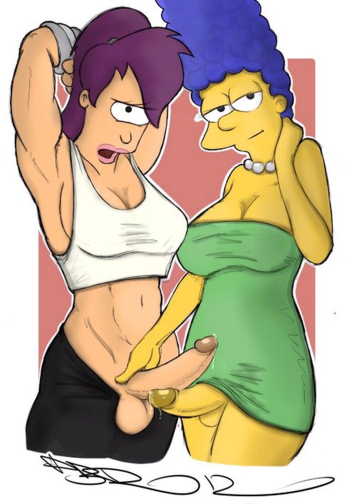 pbrown - Futurama_Marge_Simpson_The_Simpsons_Turanga_Leela_crossover_edit
