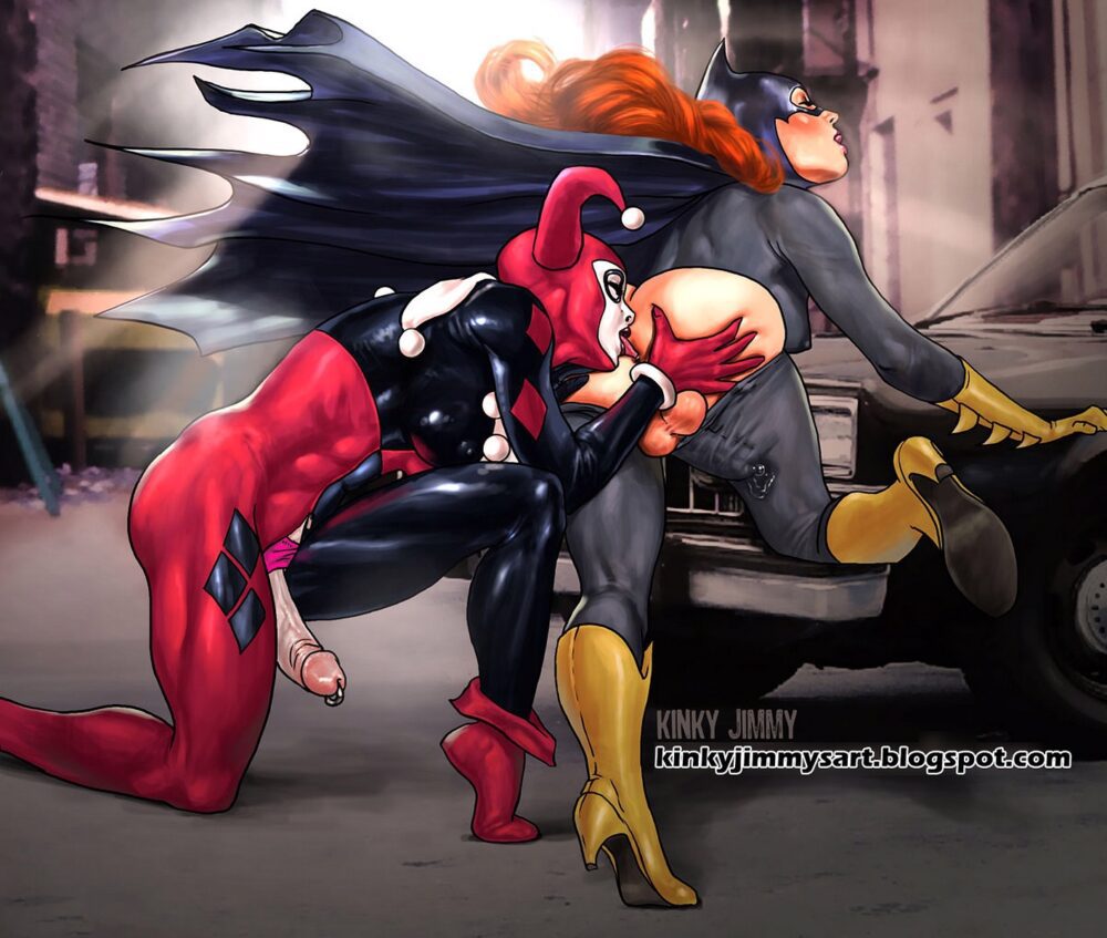 Kinkyjimmy - Futanari Batgirl Harley Quinn anal rimming porn.
