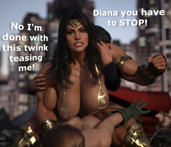 hdregrets - wonder woman robin muscular futa on male hentai porn 2