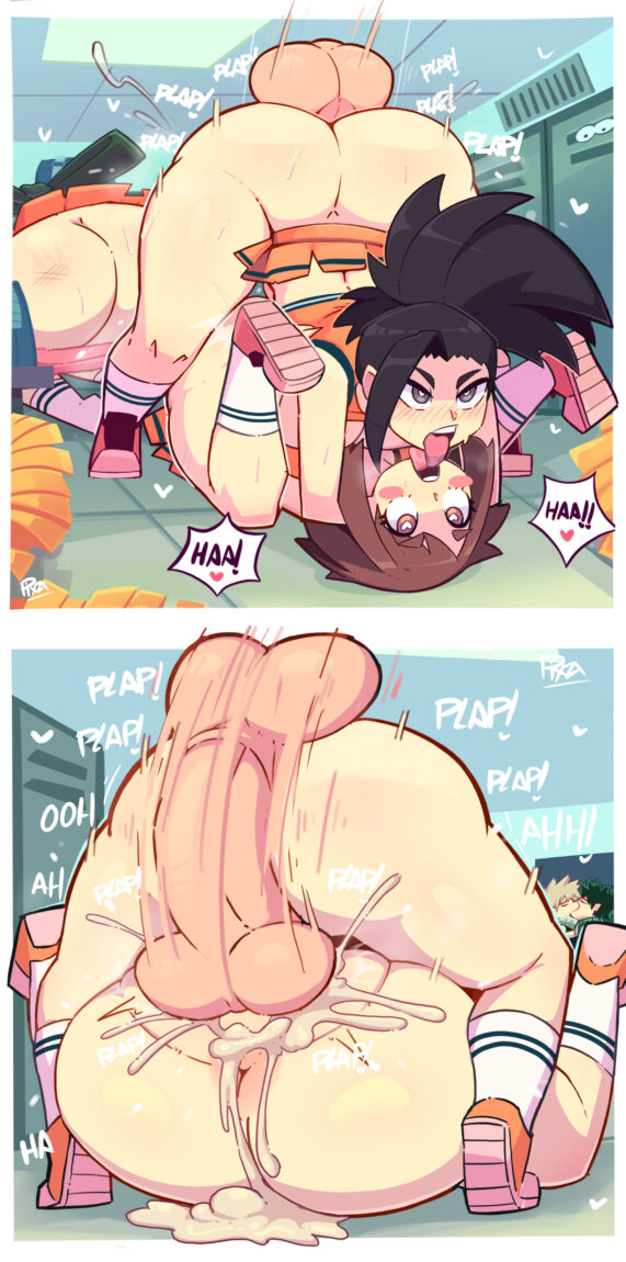pixzapix - futa momo yaoyorozu ochako uraraka tsuyu asui my hero academia text or caption hentai porn